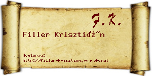 Filler Krisztián névjegykártya