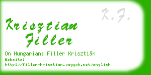 krisztian filler business card