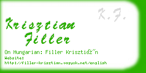 krisztian filler business card